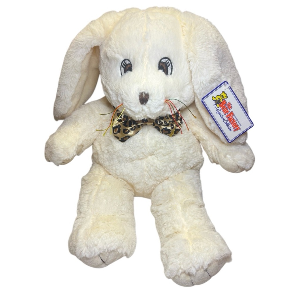 White Plush Bunny with Bow Tie NWT The Bear Factory